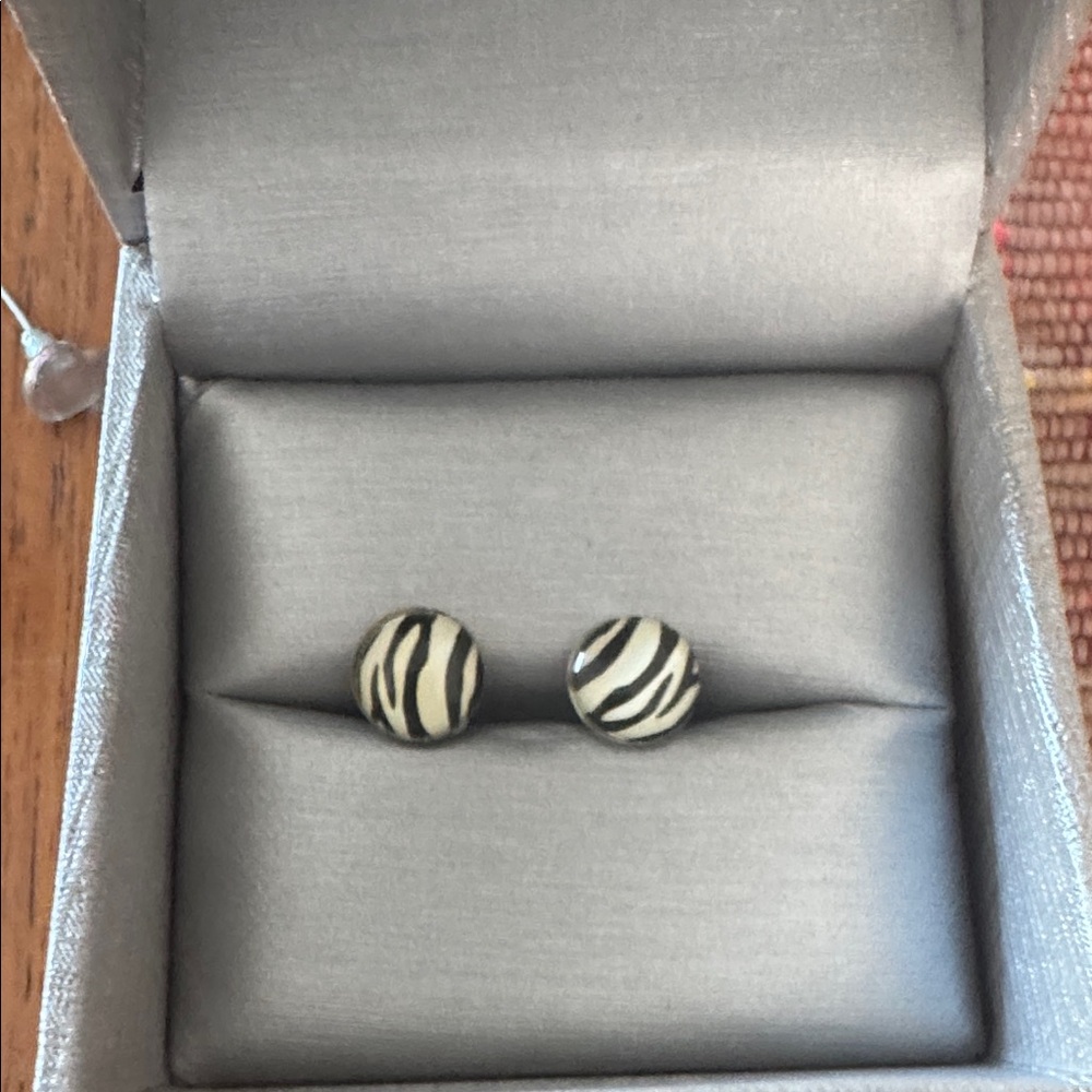 Zebra Print Stud Earrings